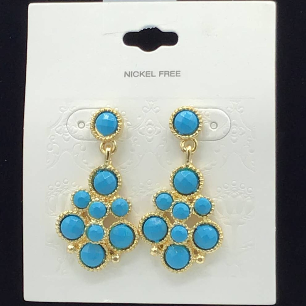 Nickle‎ Free Chandelier Blue Earrings